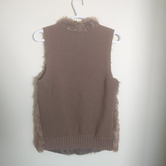 Maurices Faux Fur Vest Brown M - Picture 9 of 12